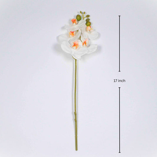 Real touch 17 inch white orchid single stem