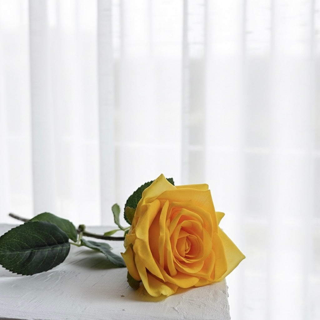 Real-Touch Artificial Rose (Yellow)