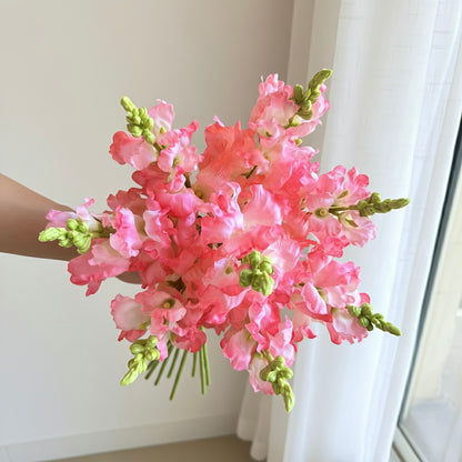 Pink Snapdragon Bunch in High-Quality Soft Silk. Hand tied Artificial Flower.