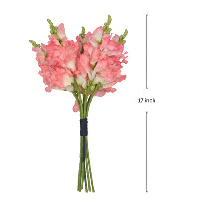 Pink Snapdragon Bunch in High-Quality Soft Silk. Hand tied Artificial Flower.