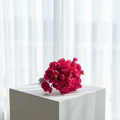 Red Ranunculus Artificial Flower Bunch Hand-Tied | Mini Blooms |