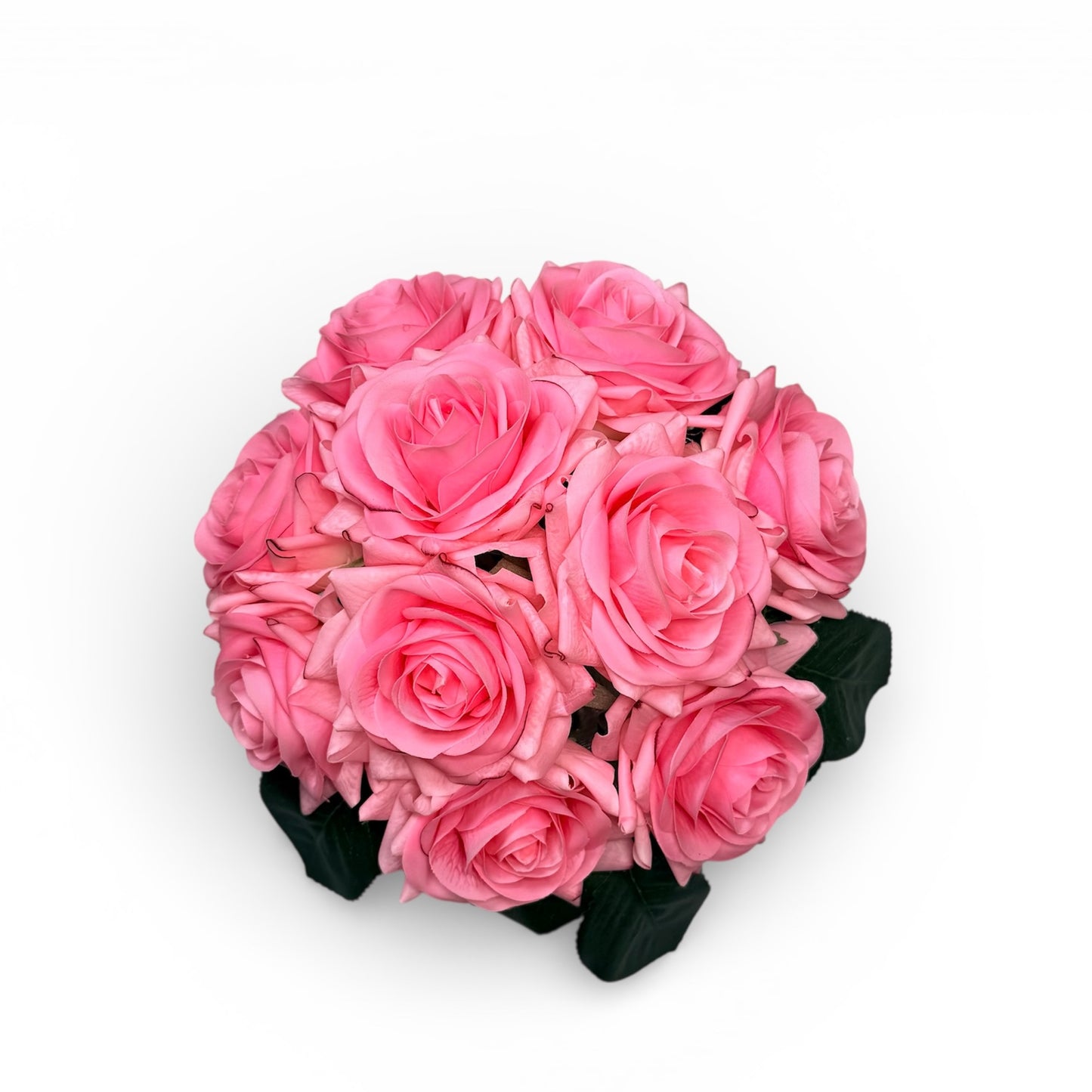 Bouquet of pink roses on a white background