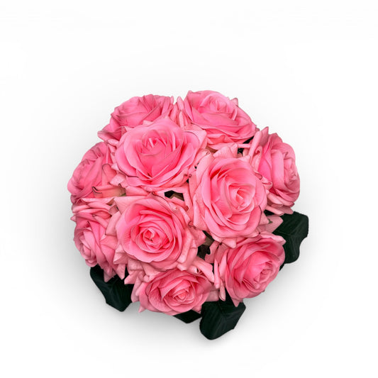 Bouquet of pink roses on a white background