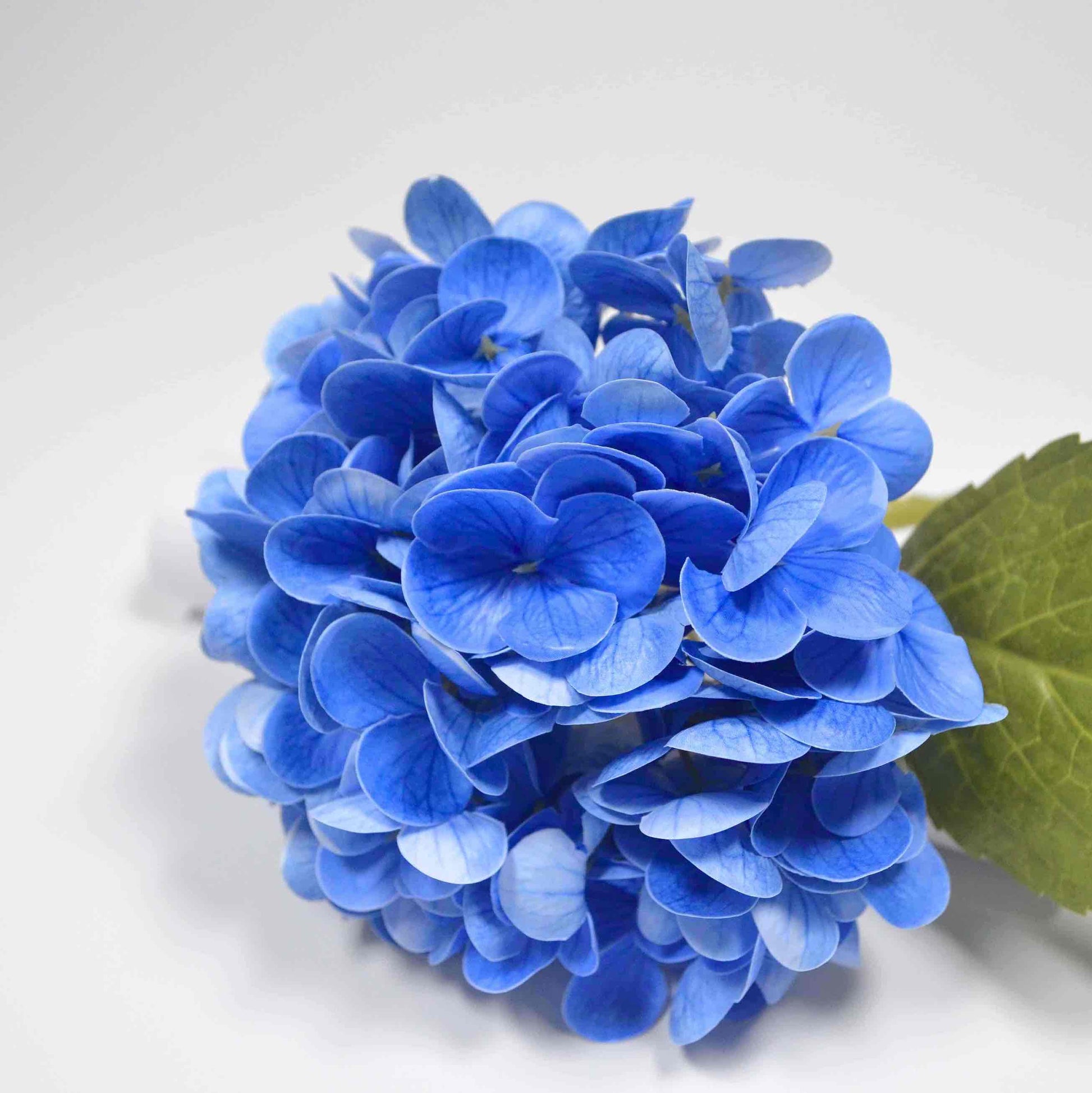 Real touch single stem blue hydrangea 13 inch artificial flower
