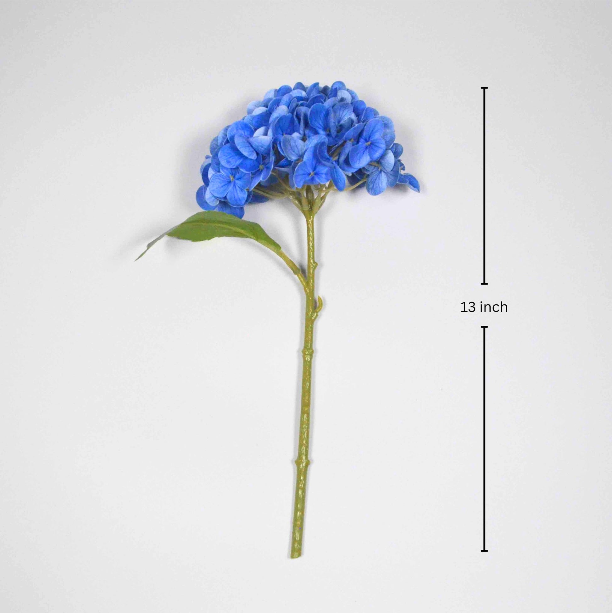Real touch single stem blue hydrangea 13 inch artificial flower