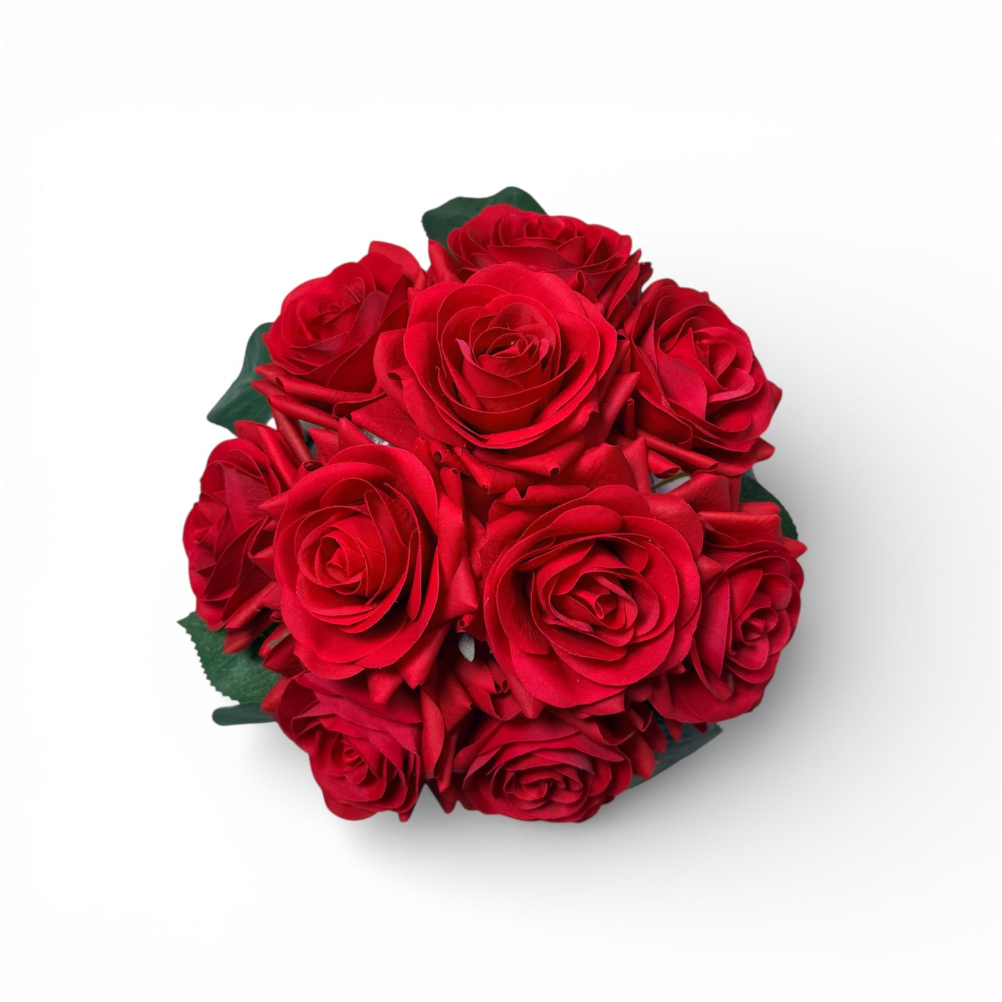 Bouquet of red roses on a white background