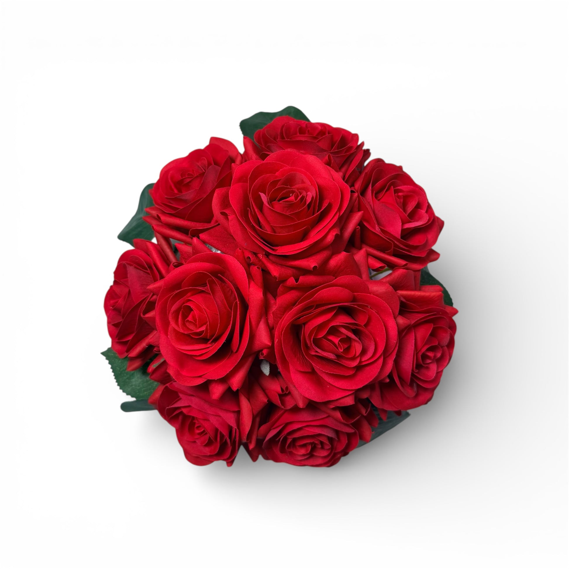 Bouquet of red roses on a white background