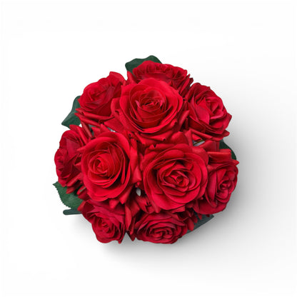 Bouquet of red roses on a white background