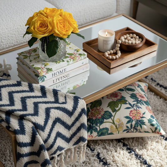 Real Touch Yellow Rose Permanently Set in illusion Water in Diamond Cut Glass Vase